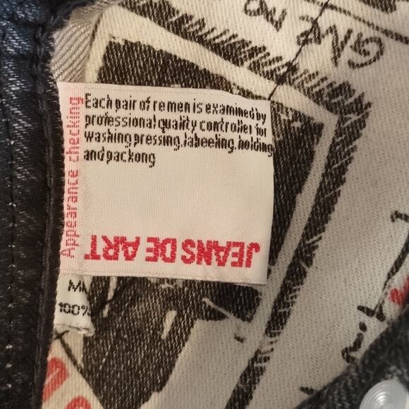 Jean de Art Grey Wash Straight Wide Leg Japanese Streetwear Jeans XL (34/35) - Picture 7 of 9